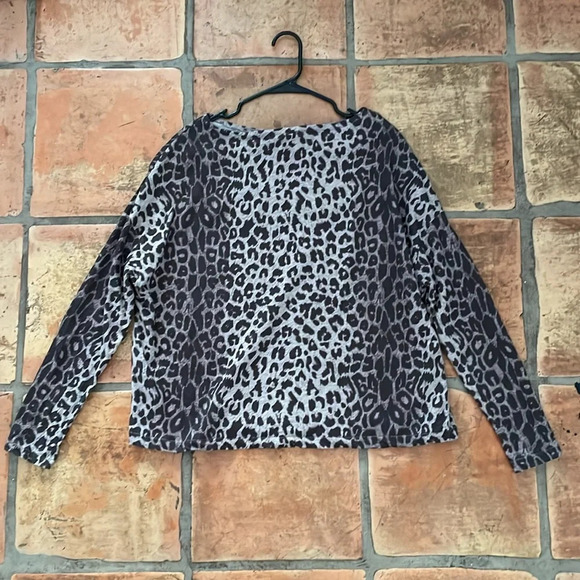 ALLSAINTS Size Small Long Sleeve Leopard Print 100% Organic Cotton Top - Picture 8 of 8